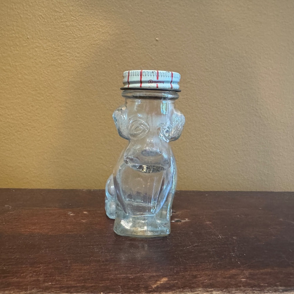 Armstrong Dog Glass‎ Bottle Figural Syrup Dispenser Collectible Decor